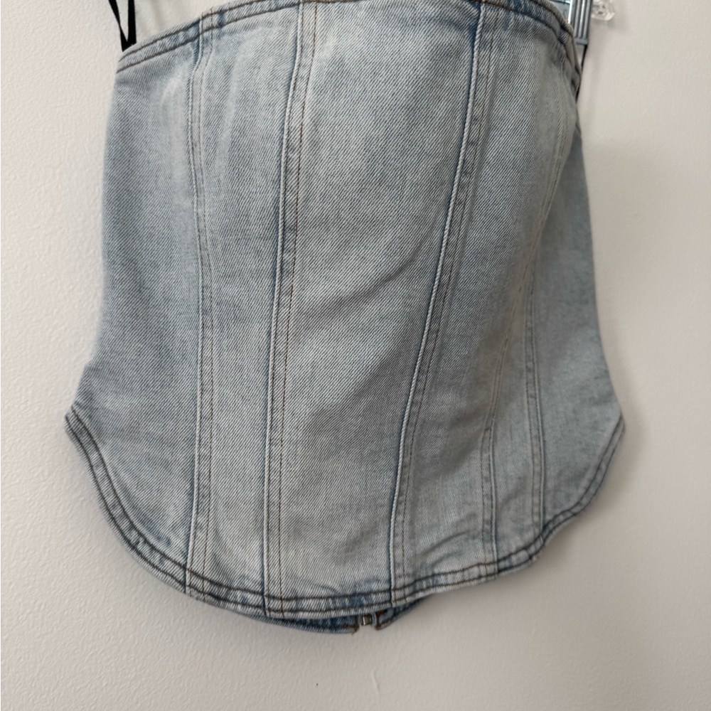 Aritzia Light Blue Denim Crop Top